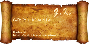 Góth Klaudia névjegykártya